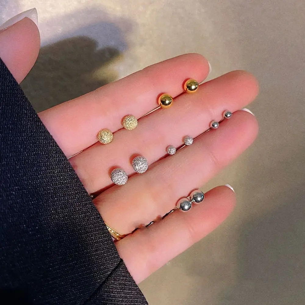1 Pair of Stud Earrings Simple Ball Earrings Women's Party Jewelry Gold Silver Stainless Steel Stud Earrings
1 Pair of Stud Earrings Simple Ball Earrings Women's Party Jewelry Gold Silver Stainless Steel Stud Earrings