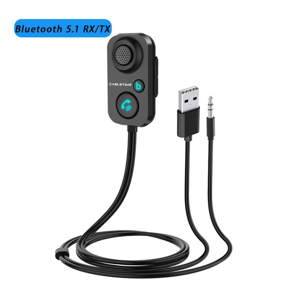 

Receptor Bluetooth 5,0 para coche, Kit de manos libres, AUX Adaptador de Audio de 3,5mm, reproductor de MP3, Radio FM, altavoz