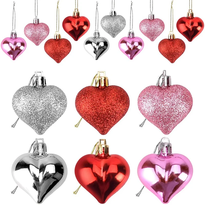 36PCS Valentines Day Decor Heart Shaped Hanging Baubles Decorations For Home Valentine Tree Wedding Anniversary Party
36PCS Valentines Day Decor Heart Shaped Hanging Baubles Decorations For Home Valentine Tree Wedding Anniversary Party