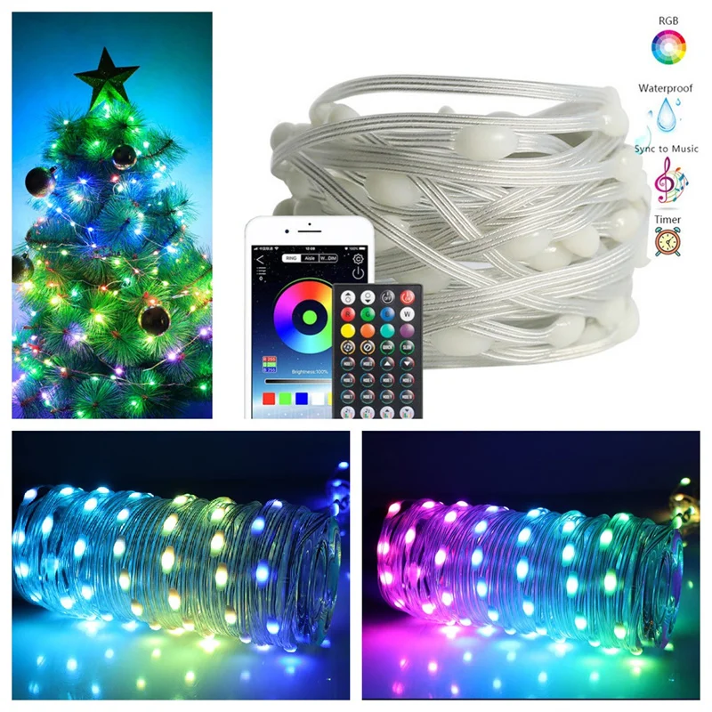 Christmas RGB IC String Lights Smart Bluetooth LED Garlands USB App Control Xmas Tree Decoration Outdoor Waterproof Fairy Lights
Christmas RGB IC String Lights Smart Bluetooth LED Garlands USB App Control Xmas Tree Decoration Outdoor Waterproof Fairy Lights