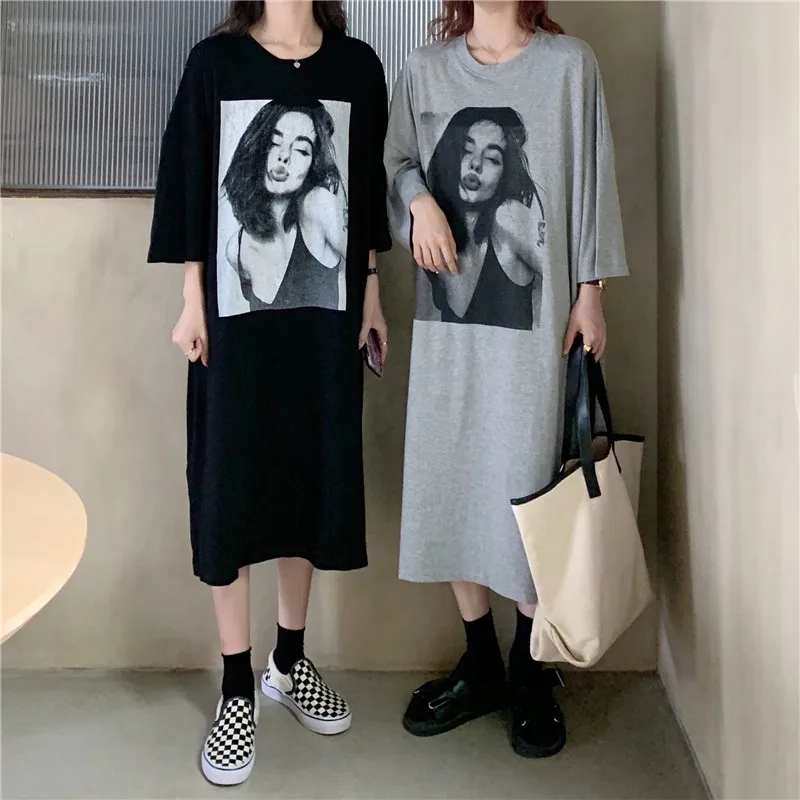 DAYIFUN T Shirt Dress Women's Summer Loose Harajuku Beach Korean Fashion Slit Long Dresses Graphic Tee Female Robe Streetwear
DAYIFUN T Shirt Dress Women's Summer Loose Harajuku Beach Korean Fashion Slit Long Dresses Graphic Tee Female Robe Streetwear