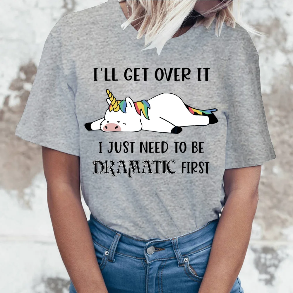Women's Cute Unicorn Print Summer New All-match Fashion Simple Round Neck Top T-Shirt
Women's Cute Unicorn Print Summer New All-match Fashion Simple Round Neck Top T-Shirt
