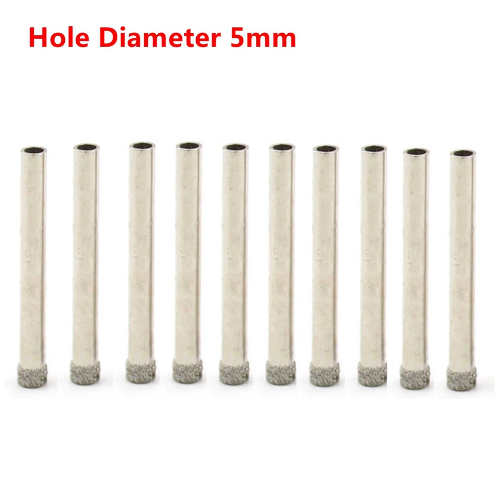 10Pcs Diamond Hole Saw Kit 5mm Drill Bit 50mm Length Glass Tile Ceramic Marble Drilling Drill Bits Set Power Tools Parts
10Pcs Diamond Hole Saw Kit 5mm Drill Bit 50mm Length Glass Tile Ceramic Marble Drilling Drill Bits Set Power Tools Parts