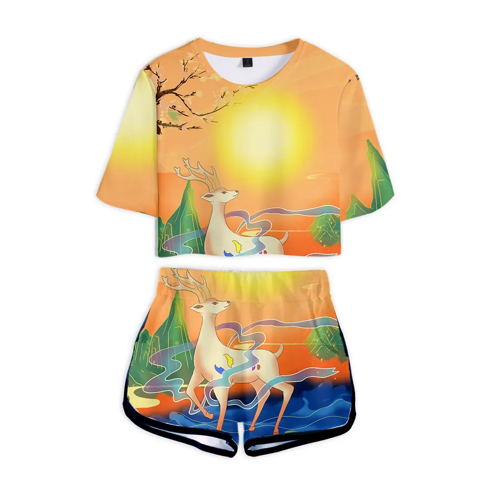 Summer 2022 Women's Sportswear Chinese Style Print Pants Crop Short Sleeve T-Shirt Suit Running Sexy Streetwear Fashion Clothes
Summer 2022 Women's Sportswear Chinese Style Print Pants Crop Short Sleeve T-Shirt Suit Running Sexy Streetwear Fashion Clothes