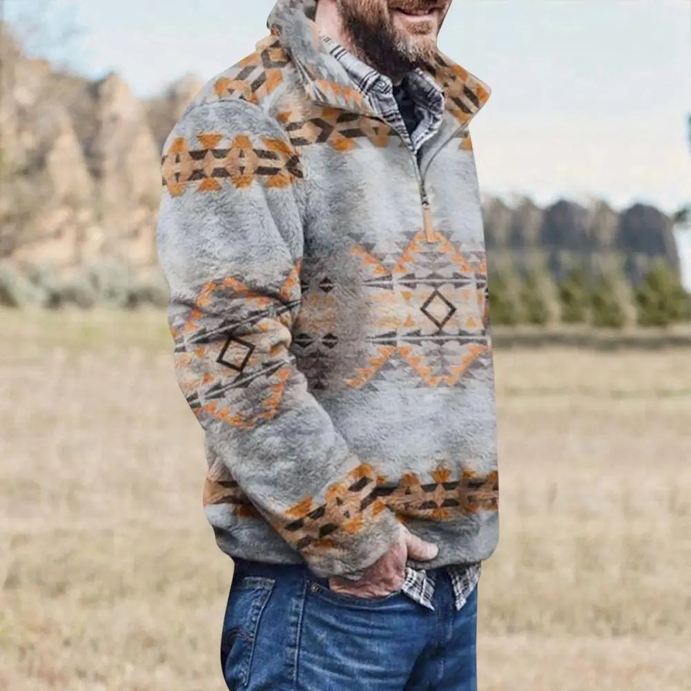 Men Sweater Double-sided Fleece Plaid Printing Zip Neckline Thicken Turn-down Collar Cold-proof Long Sleeves Casual Pullover
Men Sweater Double-sided Fleece Plaid Printing Zip Neckline Thicken Turn-down Collar Cold-proof Long Sleeves Casual Pullover