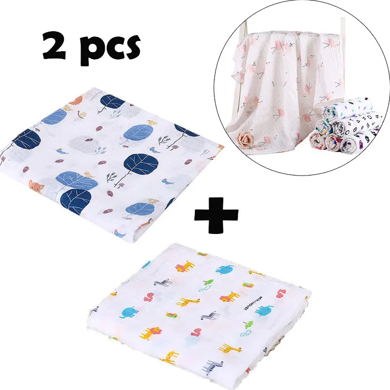 2 Pcs 100% Cotton Baby Swaddles 110*120cm Newborn Blankets Infant Muslin Swaddle Wrap 2 layer Stroller Cover Muslin Bath Gauze
2 Pcs 100% Cotton Baby Swaddles 110*120cm Newborn Blankets Infant Muslin Swaddle Wrap 2 layer Stroller Cover Muslin Bath Gauze