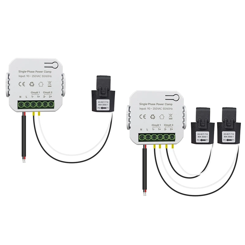 Tuya Smart Wifi Energy Meter 80A With Current Transformer Clamp Kwh Power Monitor Electricity Statistics 90- 250V
Tuya Smart Wifi Energy Meter 80A With Current Transformer Clamp Kwh Power Monitor Electricity Statistics 90- 250V