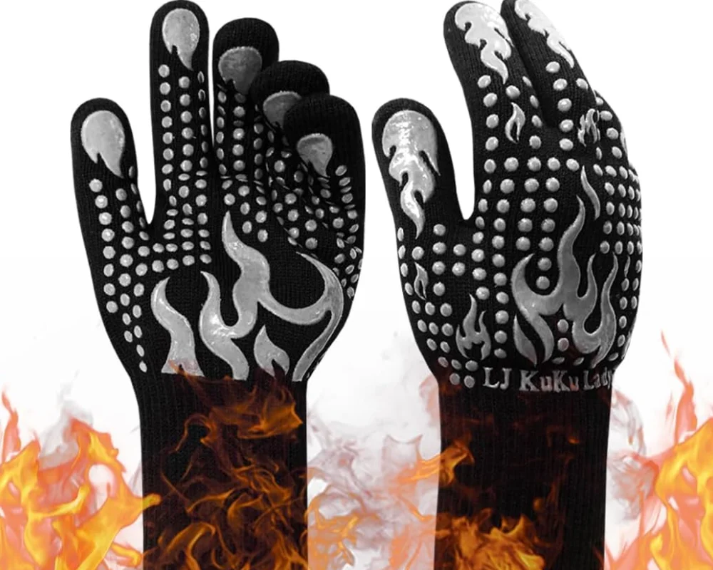 Degree F Cut-Resistant Grill Gloves for Heat Resistant Cooking, Outdoor Grill, Barbecue, Oven, 
Degree F Cut-Resistant Grill Gloves for Heat Resistant Cooking, Outdoor Grill, Barbecue, Oven,