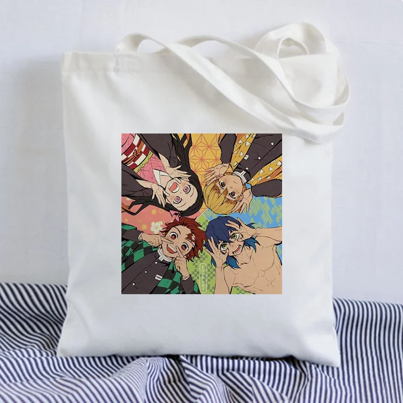 Shoulder Canvas Bag Shoppers Bags Large Capacity White Handbags Women Demon Slayer cute Casual Art harajuku Painting Handbags
Shoulder Canvas Bag Shoppers Bags Large Capacity White Handbags Women Demon Slayer cute Casual Art harajuku Painting Handbags