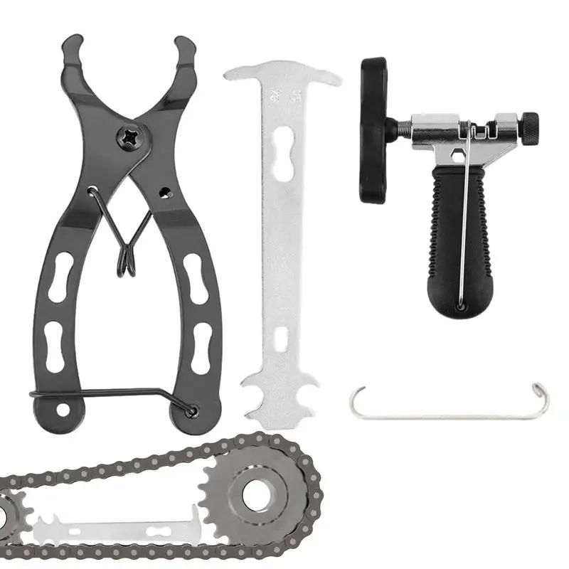 

Семейный набор для ремонта велосипедной цепи, набор механических инструментов для велосипеда, набор инструментов для ремонта с выключателем цепи, плоскогубцы для проверки звеньев велосипеда