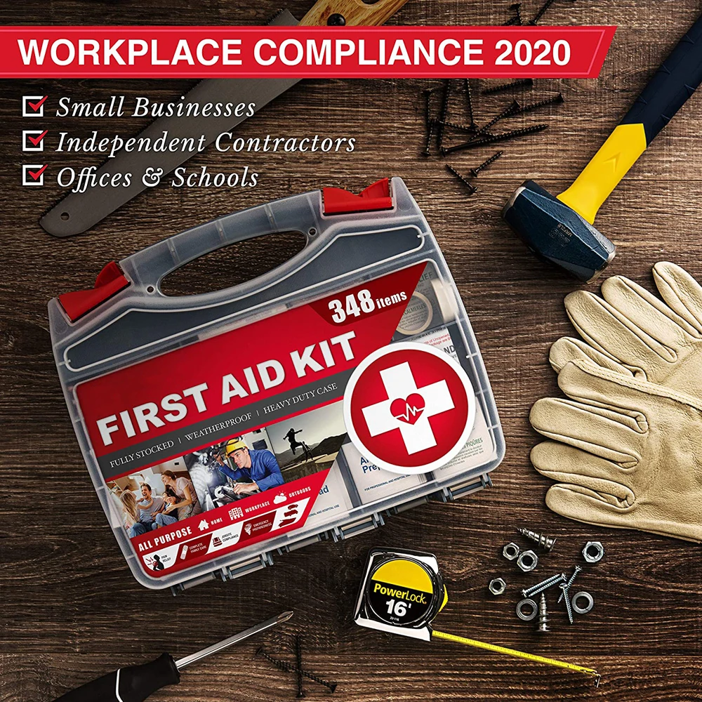 2-in-1 Hardcase First Aid Kit (348 Piece) + Bonus Mini Kit (32 Piece), Survival Preparedness for 50 People
2-in-1 Hardcase First Aid Kit (348 Piece) + Bonus Mini Kit (32 Piece), Survival Preparedness for 50 People