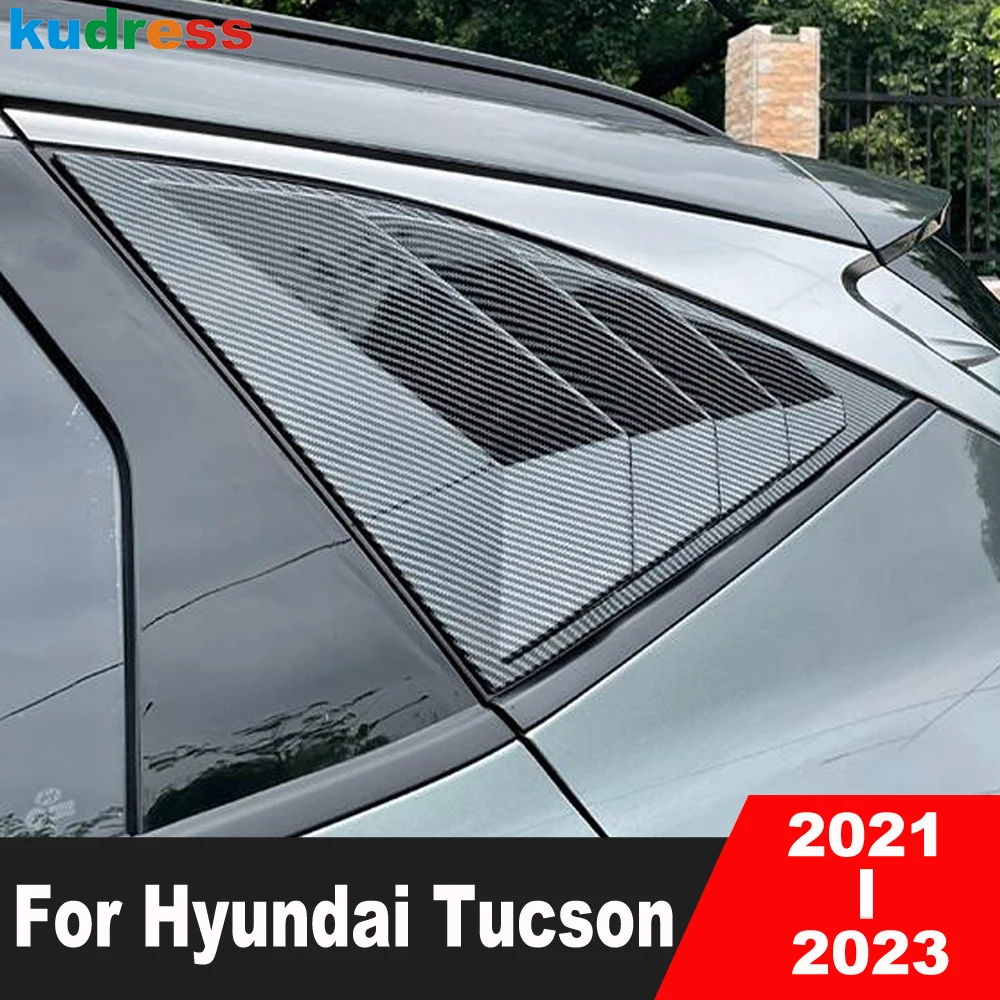 

Car Rear Window Side Vent Louver Shutter Cover Trim For Hyundai Tucson NX4 2021 2022 2023 Carbon Fiber Exterior Accessories