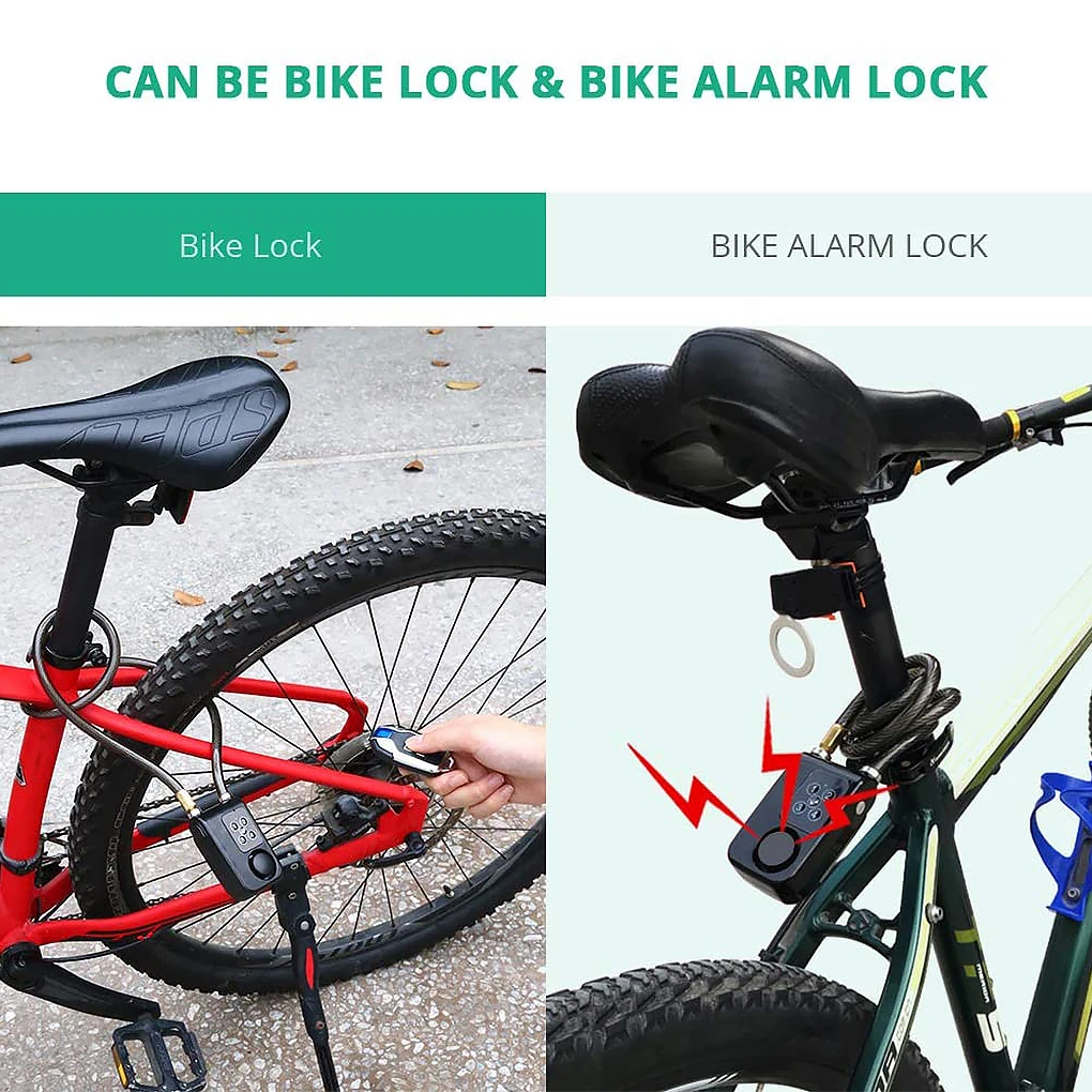 Scooter Wire Rope 4-digit Lock Keyless Electric Bike Anti-lost Vibration Alarm Button Operation Battery Operated
Scooter Wire Rope 4-digit Lock Keyless Electric Bike Anti-lost Vibration Alarm Button Operation Battery Operated