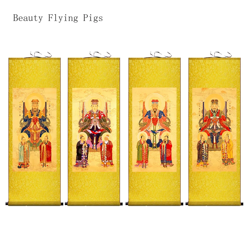 Retro nostalgic silk cloth portrait of the Four Kings, living room, office decoration scroll feng shui Buddhism
Retro nostalgic silk cloth portrait of the Four Kings, living room, office decoration scroll feng shui Buddhism