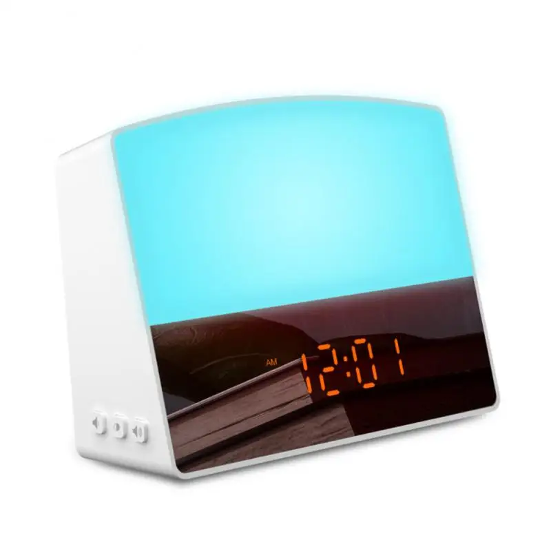 

Искусственная подсветка, 3 Вт, имитация восхода солнца, квадратная двойная красочная декоративная лампа с радио, прикроватная лампа, белая с Usb-интерфейсом