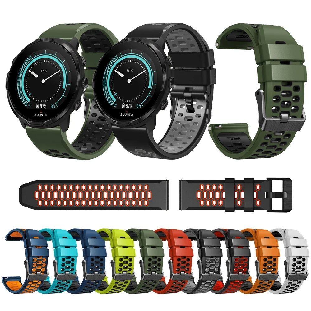 24mm Silicone Sport Breathable Strap For Suunto 9 Baro 7 D5 Spartan Sport Wrist HR/Baro Replacement Watchband Bracelet Wristband
24mm Silicone Sport Breathable Strap For Suunto 9 Baro 7 D5 Spartan Sport Wrist HR/Baro Replacement Watchband Bracelet Wristband