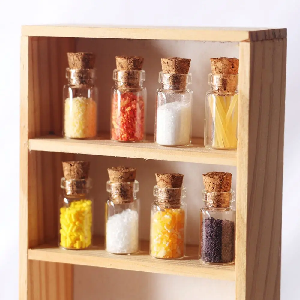 

Mini Seasoning Jar Dollhouse Miniature Accessories Glass Seasoning Bottle Spice Kitchen Food Model Toy 1:12 Scale Scene Model