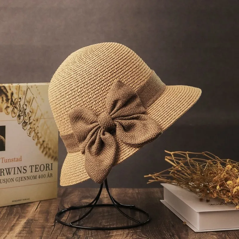 

Sun-Shading Straw Weaving Women'S Summer Korean Version Of Literature And Art Bow Foldable Fisherman'S Hat