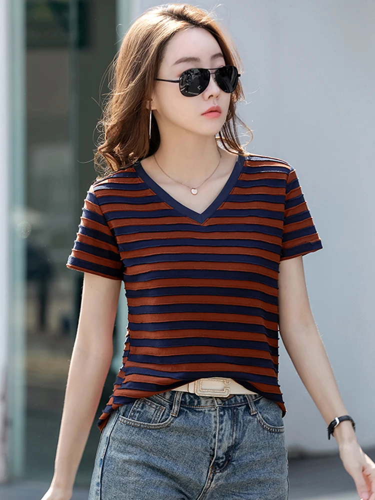 Camiseta Mujer New Striped Tshirt Women Cotton T Shirt Korean Woman Clothing 2022 Summer Short Sleeve Top Casual Tee Shirt Femme
Camiseta Mujer New Striped Tshirt Women Cotton T Shirt Korean Woman Clothing 2022 Summer Short Sleeve Top Casual Tee Shirt Femme