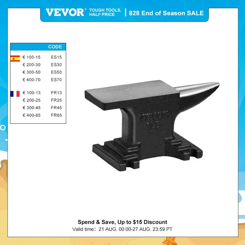 VEVOR Single Horn Anvil Cast Steel Anvil High Hardness Rugged Round Horn Anvil Blacksmith Compact Design and Stable Base
VEVOR Single Horn Anvil Cast Steel Anvil High Hardness Rugged Round Horn Anvil Blacksmith Compact Design and Stable Base