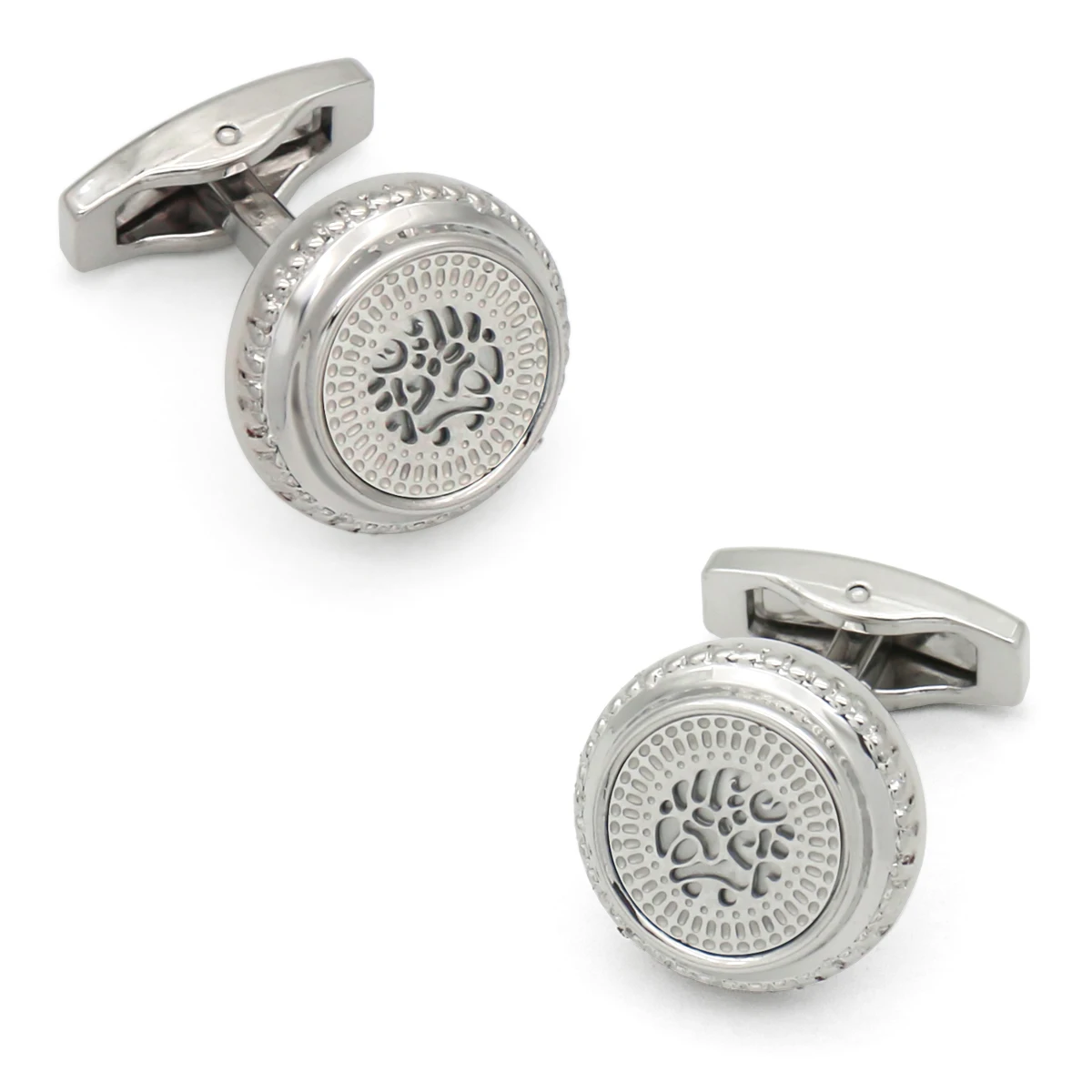 Rhodium Plated Silver Cufflinks Round Hollow Out Pattern Copper Cuff Links for Men Wedding Bussiness Duty Novelty Jewelry
Rhodium Plated Silver Cufflinks Round Hollow Out Pattern Copper Cuff Links for Men Wedding Bussiness Duty Novelty Jewelry