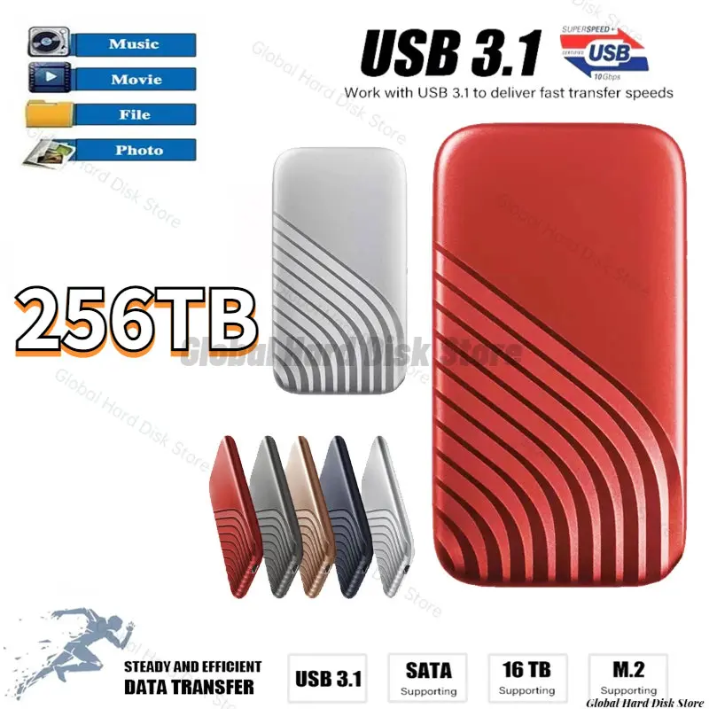 Mini High-speed SSD 2TB Mobile Solid State Drive 256TB External Storage Hard Disk Type-C USB 3.1 Interface SSD for Laptop PC Mac
Mini High-speed SSD 2TB Mobile Solid State Drive 256TB External Storage Hard Disk Type-C USB 3.1 Interface SSD for Laptop PC Mac
