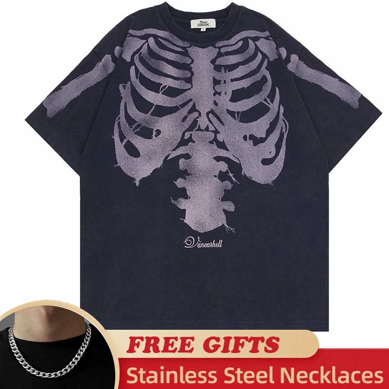2023 Streetwear Tshirt Skeleton Graphic Retro Vintage Printing TShirt Couple's Oversize Men Cotton T-Shirt HipHop Loose Tops Tee
2023 Streetwear Tshirt Skeleton Graphic Retro Vintage Printing TShirt Couple's Oversize Men Cotton T-Shirt HipHop Loose Tops Tee