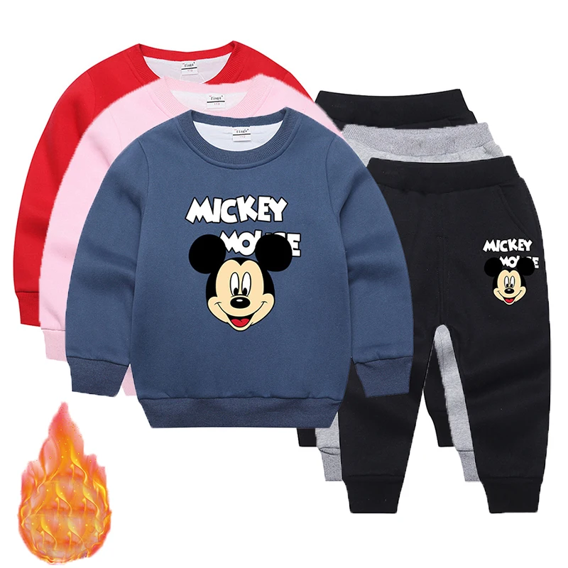 Boys Disney Sportswear Girls Mickey Mouse Clothes Set Autumn Winter Plush Sweatshirt with Trousers 2 Piece Children Outfits 2-8Y
Boys Disney Sportswear Girls Mickey Mouse Clothes Set Autumn Winter Plush Sweatshirt with Trousers 2 Piece Children Outfits 2-8Y