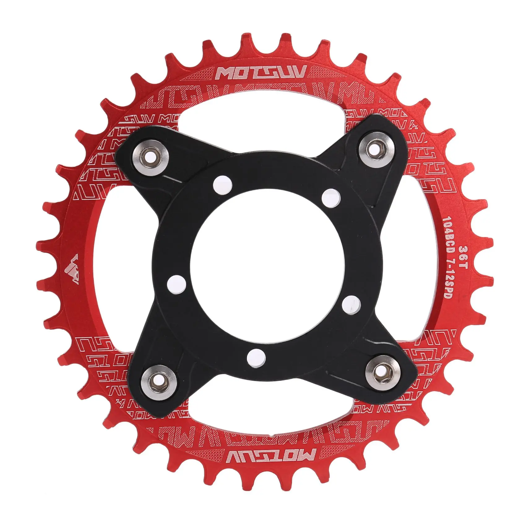 E-Bike Crankset 104BCD for Mid-Drive Aluminum Alloy Electric Bike Accessories Red 36T
E-Bike Crankset 104BCD for Mid-Drive Aluminum Alloy Electric Bike Accessories Red 36T