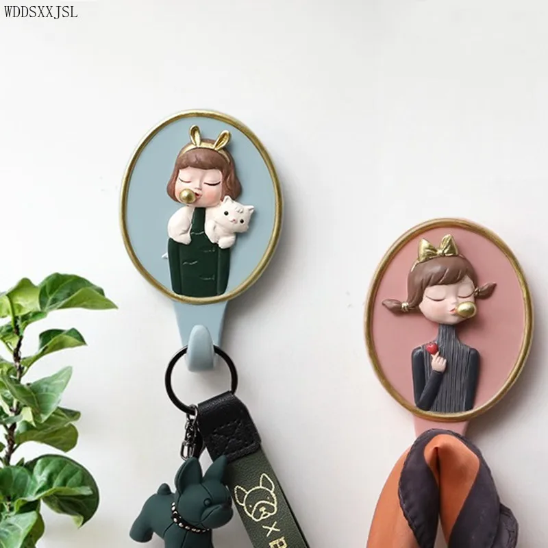 WDDSXXJSL European three-dimensional girl sculpture hook free punch key coat hook single hook resin crafts household accessories 
WDDSXXJSL European three-dimensional girl sculpture hook free punch key coat hook single hook resin crafts household accessories