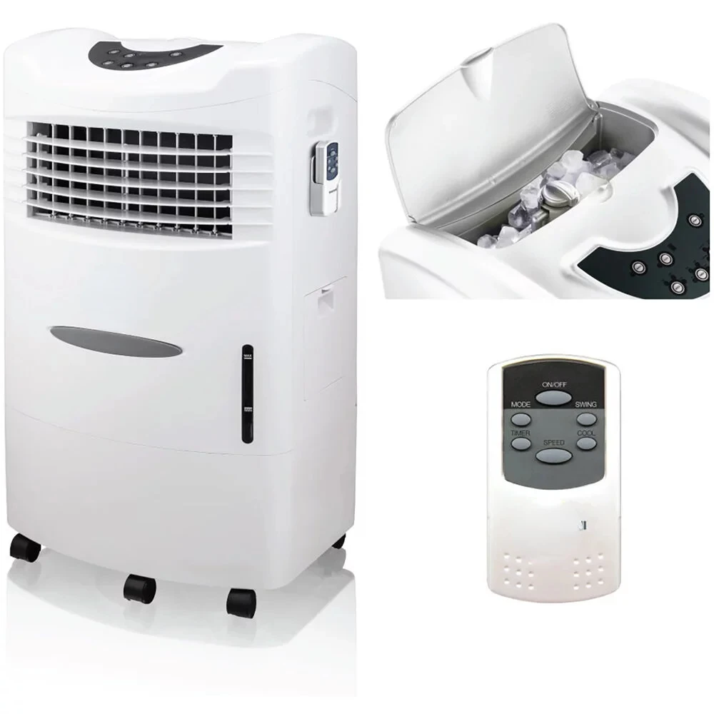 Portable Evaporative Cooler, Fan & Humidifier with Ice Compartment & Remote, CL201AEW, White
Portable Evaporative Cooler, Fan & Humidifier with Ice Compartment & Remote, CL201AEW, White