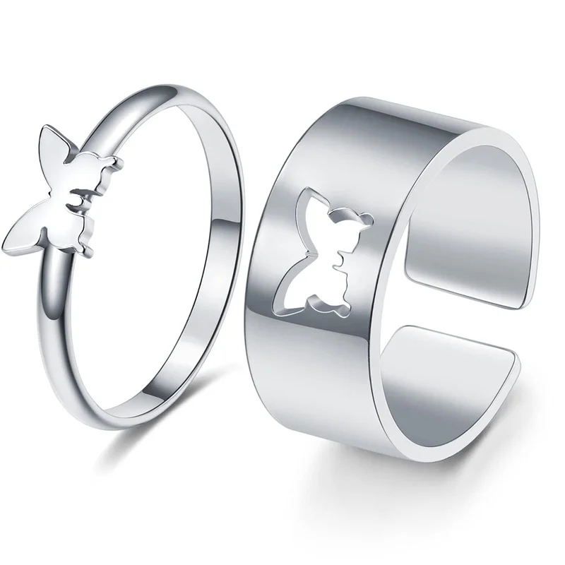 Classic Cutout Butterfly Stainless Steel Punk Ring Set Women's Personality Adjustable Open Ring Fashion Jewelry Anillo De Mujer
Classic Cutout Butterfly Stainless Steel Punk Ring Set Women's Personality Adjustable Open Ring Fashion Jewelry Anillo De Mujer