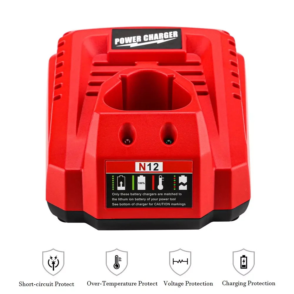 NEW 3A Li-Ion Battery Charger 10.8V 12V Lithium Power Replacement Short Circuit Protect For Milwaukee M12 N12 48-59-2401 48-11-2
NEW 3A Li-Ion Battery Charger 10.8V 12V Lithium Power Replacement Short Circuit Protect For Milwaukee M12 N12 48-59-2401 48-11-2