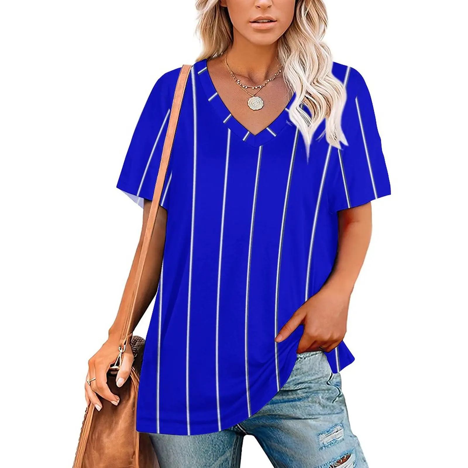 Nautical Blue T-Shirt White Stripes Funny V Neck T-Shirts Short Sleeves Classic Tshirt Summer Graphic Tees Big Size 3XL 4XL 
Nautical Blue T-Shirt White Stripes Funny V Neck T-Shirts Short Sleeves Classic Tshirt Summer Graphic Tees Big Size 3XL 4XL