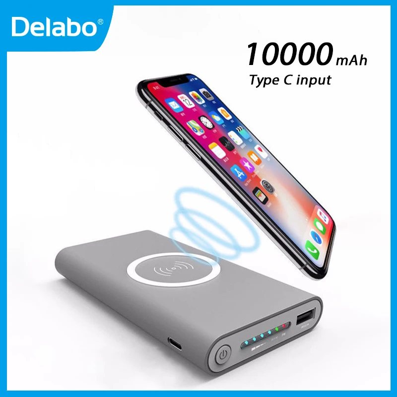 Delabo Wireless Power Bank 10000mAh External Battery Fast Charger USB Type C input Powerbank For iPhone Xiaomi Mobile Phone
Delabo Wireless Power Bank 10000mAh External Battery Fast Charger USB Type C input Powerbank For iPhone Xiaomi Mobile Phone