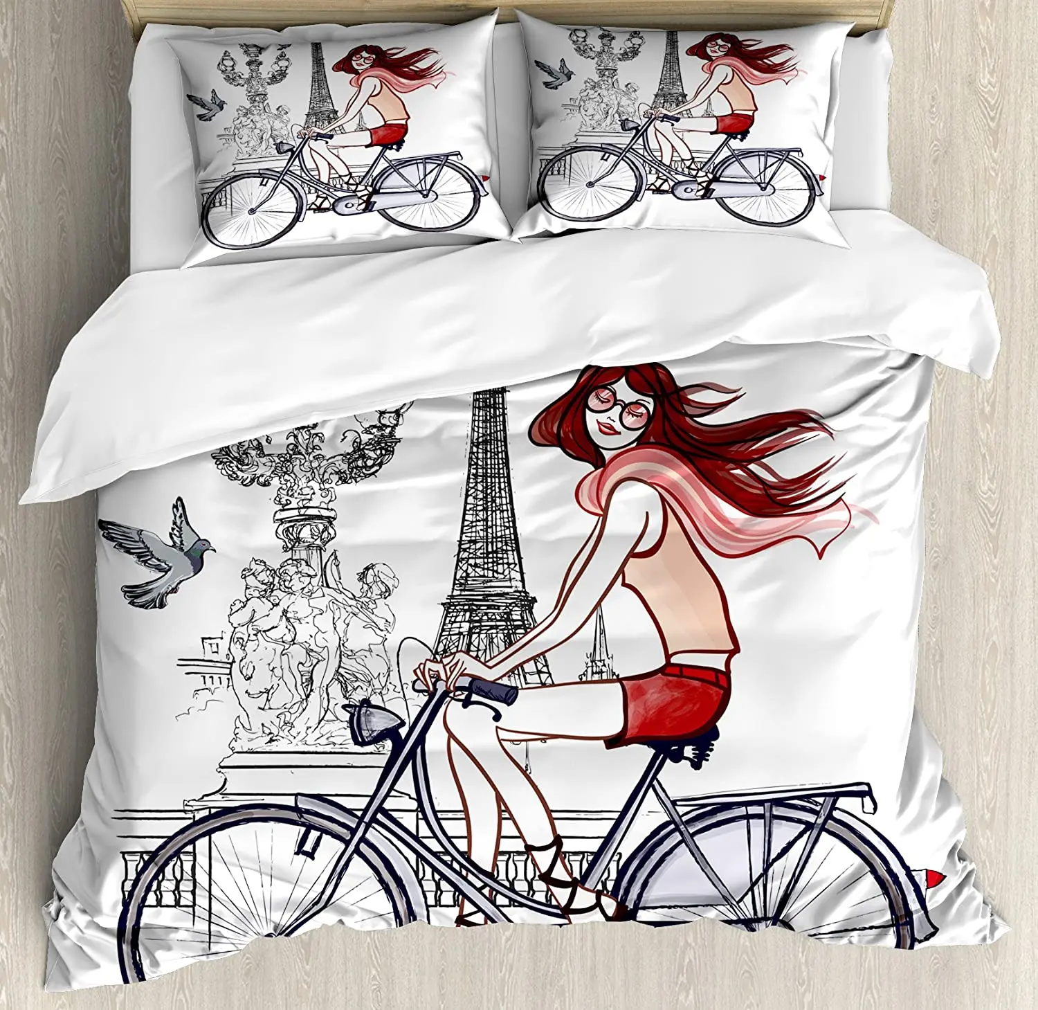 Комплект постельного белья с изображением Эйфелевой башни для спальни, кровати, дома, иллюстрации женщины на Александре III Bri, пододеяльник, ... 
Комплект постельного белья с изображением Эйфелевой башни для спальни, кровати, дома, иллюстрации женщины на Александре III Bri, пододеяльник, ...