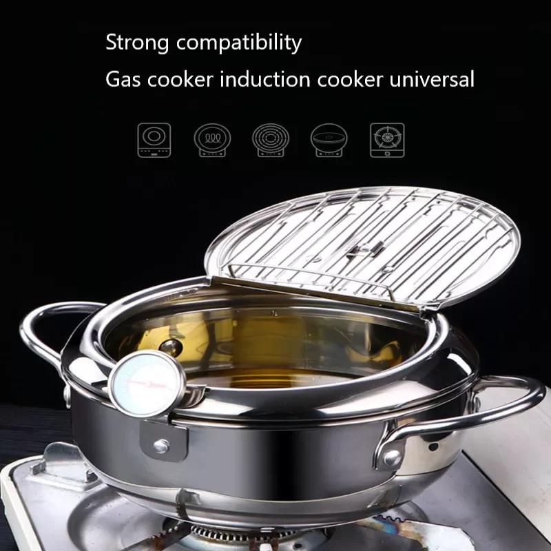Lazy Man Kitchen Deep Frying Pot Thermometre Tempura Fryer Pan Temperature Control Fried Chicken Pot Cooking Tools Kitchen
Lazy Man Kitchen Deep Frying Pot Thermometre Tempura Fryer Pan Temperature Control Fried Chicken Pot Cooking Tools Kitchen