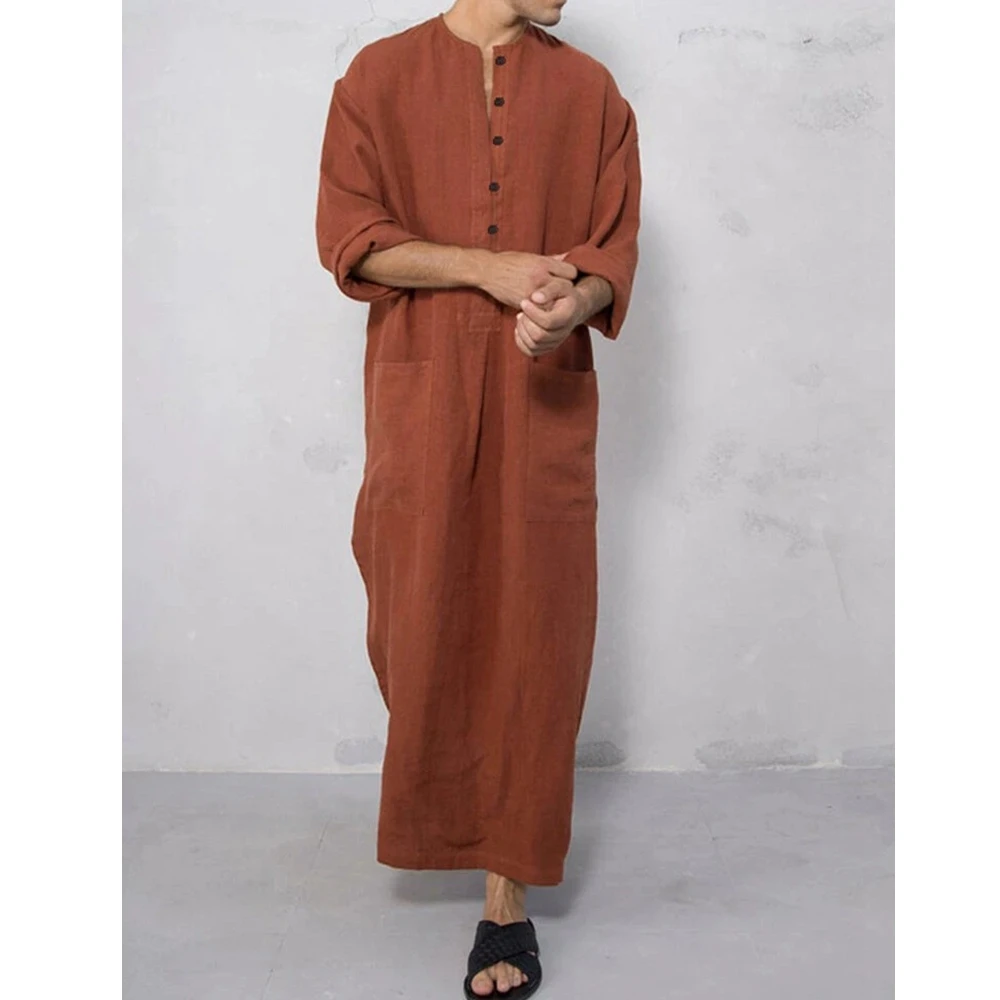 Мусульманский мужской Халат Wepbel Jubba Thobe из Дубая, одежда, свободный халат с отворотами и длинными рукавами, мусульманская одежда, молитвенный халат, афганский кафтан 
Мусульманский мужской Халат Wepbel Jubba Thobe из Дубая, одежда, свободный халат с отворотами и длинными рукавами, мусульманская одежда, молитвенный халат, афганский кафтан