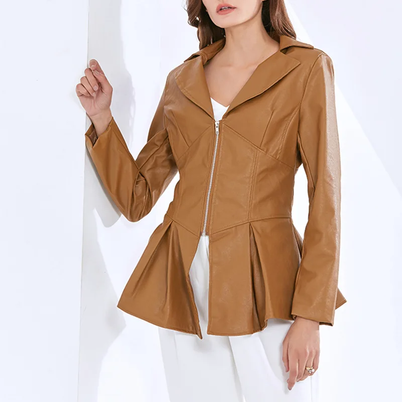Fall 2022 fashion street suit female temperament lapel skirt falbala cultivate one's morality type locomotive PU leather coat
Fall 2022 fashion street suit female temperament lapel skirt falbala cultivate one's morality type locomotive PU leather coat