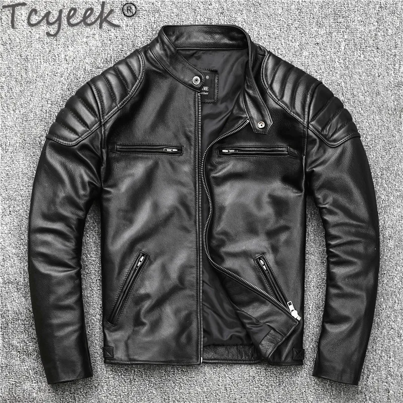 Tcyeek Top Layer Cowhide Leather Jacket Men Genuine Leather Men's Coat Plus Size 6XL Men's Motorcycle Jacket Veste Homme Xhl353
Tcyeek Top Layer Cowhide Leather Jacket Men Genuine Leather Men's Coat Plus Size 6XL Men's Motorcycle Jacket Veste Homme Xhl353