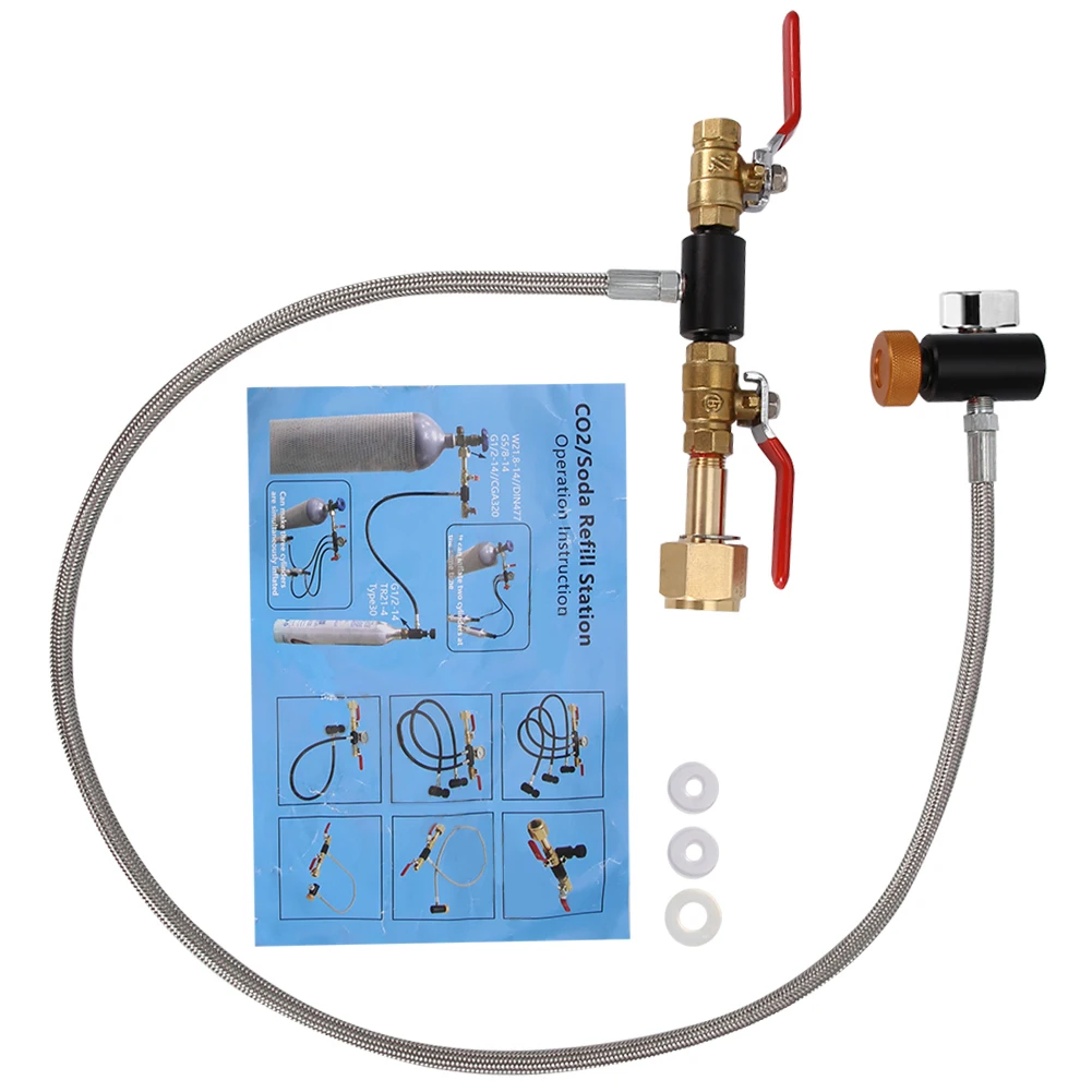 G1/2 CO2 Cylinder Refill Adapter with Hose For Filling Sodastream Tank 36" with Gauge
G1/2 CO2 Cylinder Refill Adapter with Hose For Filling Sodastream Tank 36" with Gauge