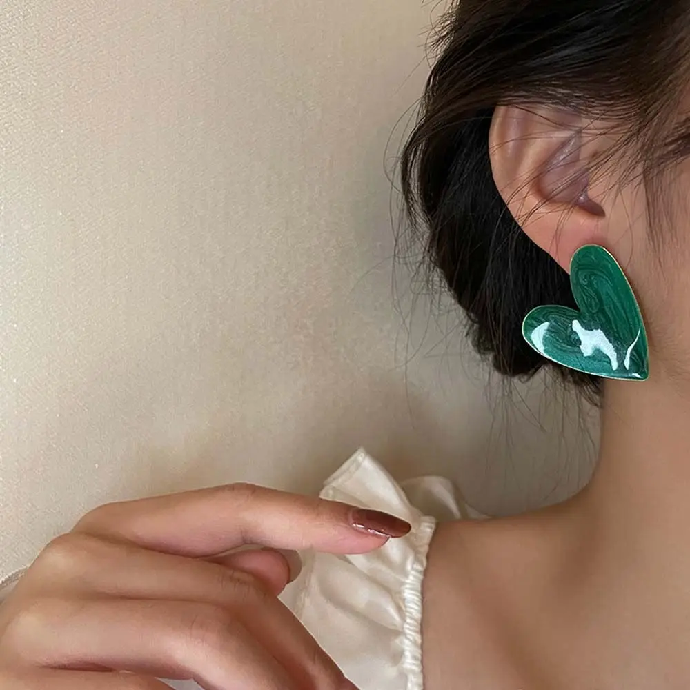 Korean Style Ear Studs Sweet Gift Dripping Oil Big Love Heart Green 925 Silver Needle Women Earrings Heart Earrings
Korean Style Ear Studs Sweet Gift Dripping Oil Big Love Heart Green 925 Silver Needle Women Earrings Heart Earrings