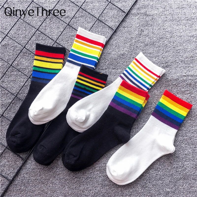 Winter Women's Socks Cotton Rainbow Stripes Socks Christmas Fashion Warm Christmas Casual Tide Socks harajuku korean
Winter Women's Socks Cotton Rainbow Stripes Socks Christmas Fashion Warm Christmas Casual Tide Socks harajuku korean