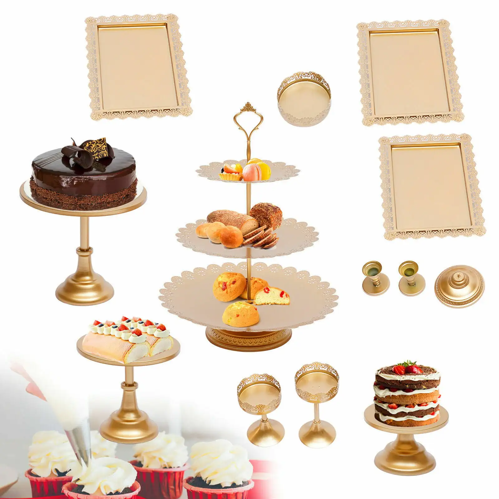 12-Piece Cake Stand Set,Round Metal Cake Stands Dessert Cupcake Pastry Candy
12-Piece Cake Stand Set,Round Metal Cake Stands Dessert Cupcake Pastry Candy