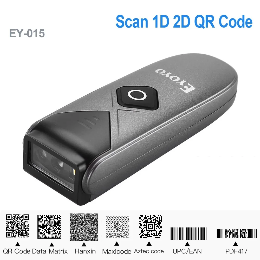

EY-015 Mini Barcode Scanner USB Wired/Bluetooth/ 2.4G Wireless 1D 2D QR PDF417 Bar code for iPad iPhone Android Tablets PC
