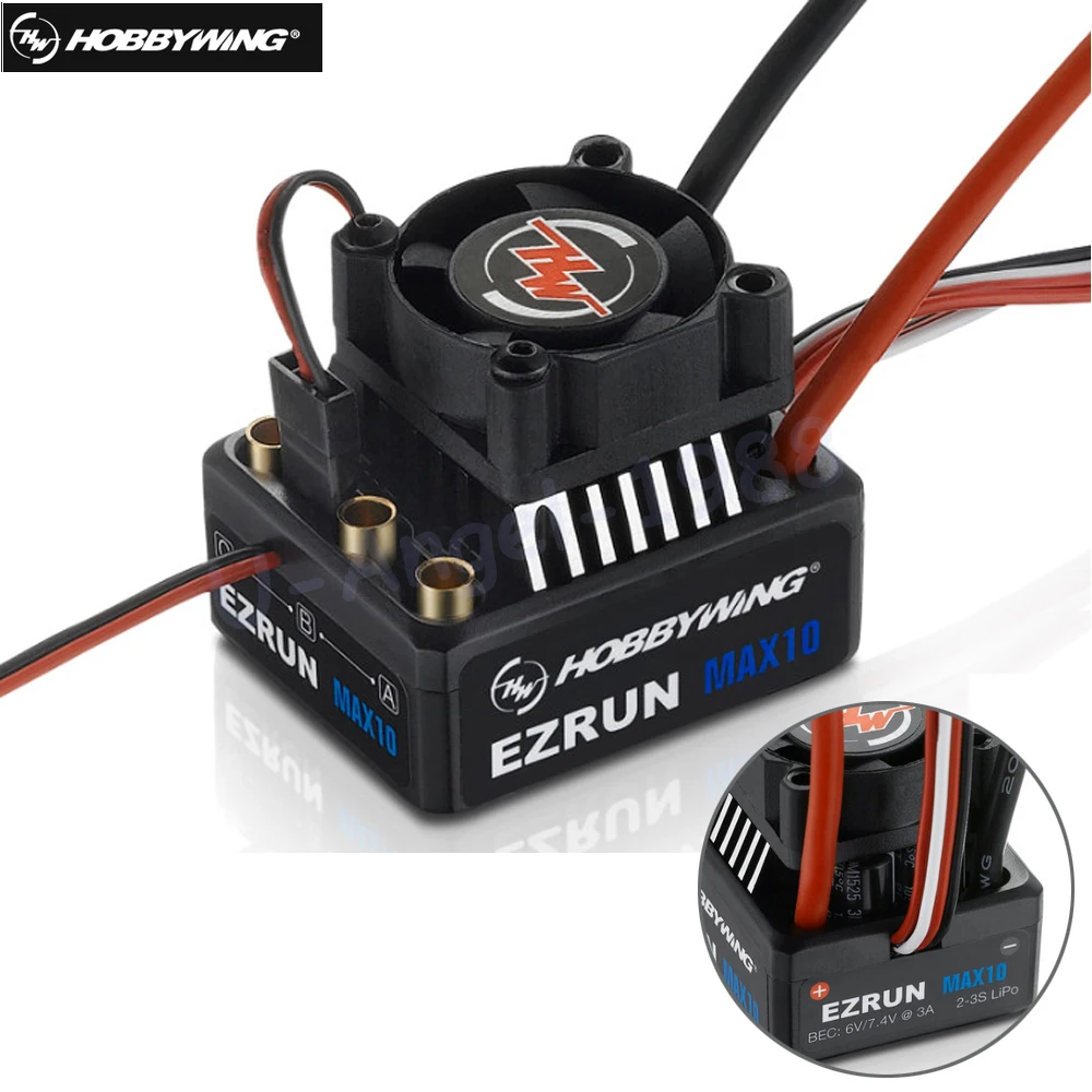 Original Hobbywing EZRUN MAX10 60A Waterproof ESC With 6V/7.4V BEC 2-3S Lipo Speed Controller Brushless ESC for 1/10 RC Car
Original Hobbywing EZRUN MAX10 60A Waterproof ESC With 6V/7.4V BEC 2-3S Lipo Speed Controller Brushless ESC for 1/10 RC Car