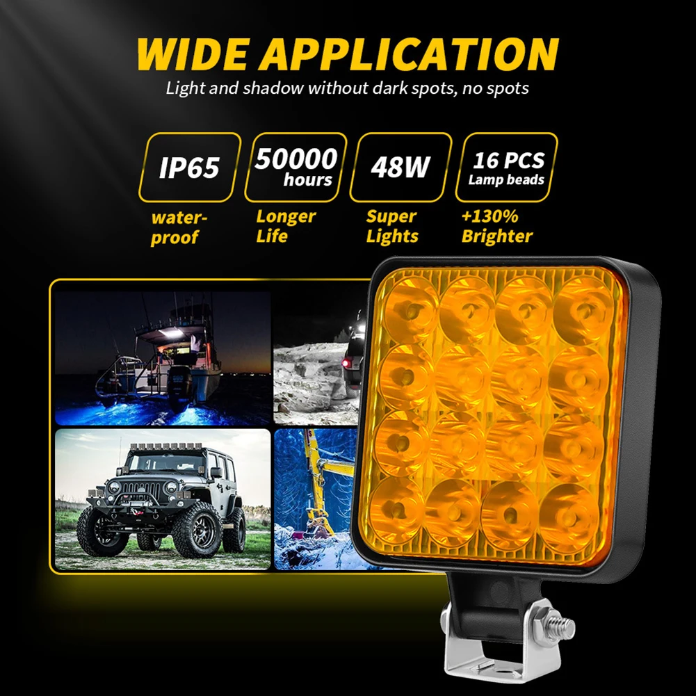 48w 16LED Work Light Pod Lighting Truck Off Road Tractor 12v 24v 1PCS Spotlight Waterproof Work Lamp Car Light Replacement Parts
48w 16LED Work Light Pod Lighting Truck Off Road Tractor 12v 24v 1PCS Spotlight Waterproof Work Lamp Car Light Replacement Parts
