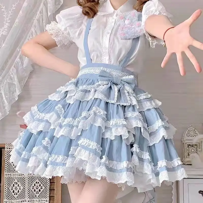 Sweet Removable Strap Three-Part Lolita Skirt Cute Girl Cosplay Costume Loli Dresses
Sweet Removable Strap Three-Part Lolita Skirt Cute Girl Cosplay Costume Loli Dresses