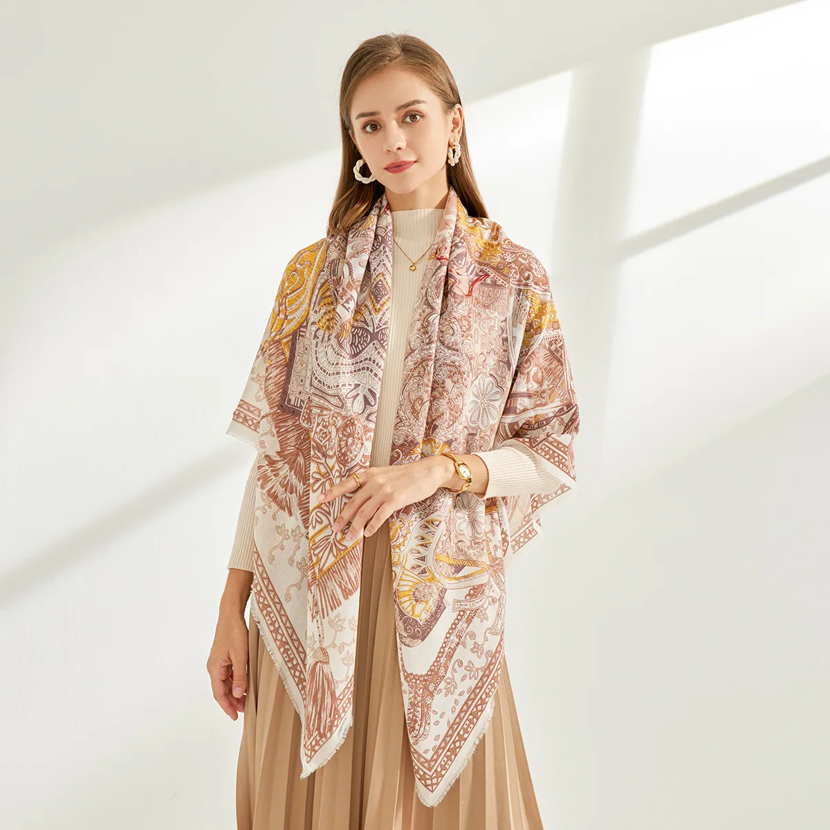 Winter Big Tassels Scarf Giant Cashmere Scarves Wraps Women Carriage Print Warm Cape Stole Blanket 130
Winter Big Tassels Scarf Giant Cashmere Scarves Wraps Women Carriage Print Warm Cape Stole Blanket 130