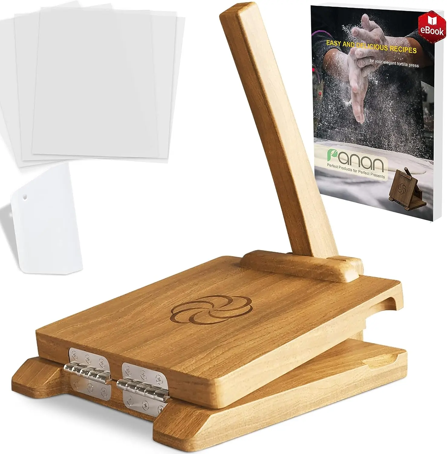 Tortilla Press Mexican Tortillera Presser Made from Natural Food-Grade Acacia Wood - Large Wood Pataconera with 50 Pieces Parchm
Tortilla Press Mexican Tortillera Presser Made from Natural Food-Grade Acacia Wood - Large Wood Pataconera with 50 Pieces Parchm